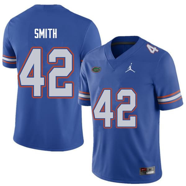NCAA Florida Gators Jordan Smith Men's #42 Jordan Brand Royal Stitched Authentic College Football Jersey RIH5664GK